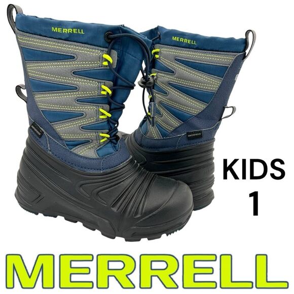 Merrell Kids Snow Quest Lite 3.0 Insulated Waterproof Boots Multicolor Size 1M - Picture 1 of 12